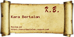 Kara Bertalan névjegykártya