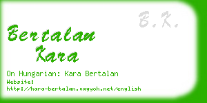 bertalan kara business card